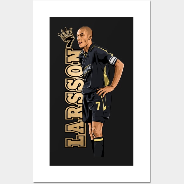 Henrik Larsson Glasgow Celtic Away Strip 2003 Wall Art by TeesForTims